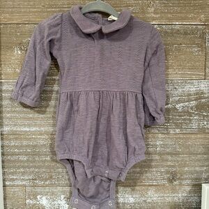 EUC Kate Quinn Organic Cotton Pointelle Peter Pan Collared Bubble (6-12 mo)